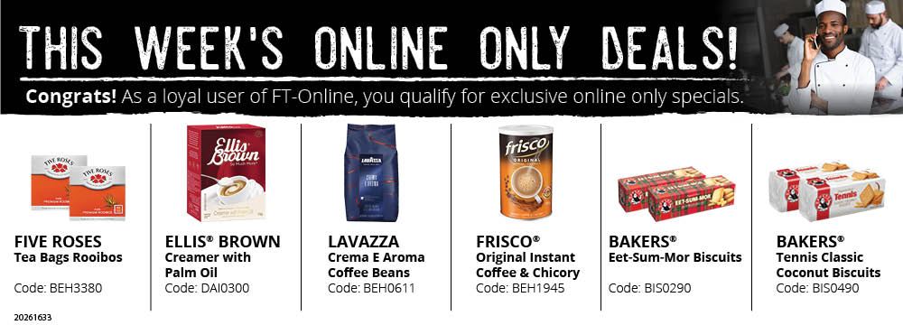Save yourself time and money! Login and place your order online.